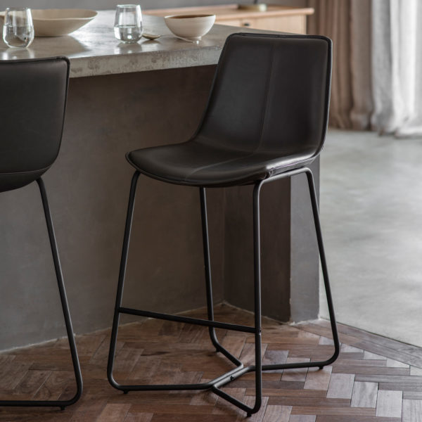 Chesney Pair of Bar Stools | Charcoal Grey