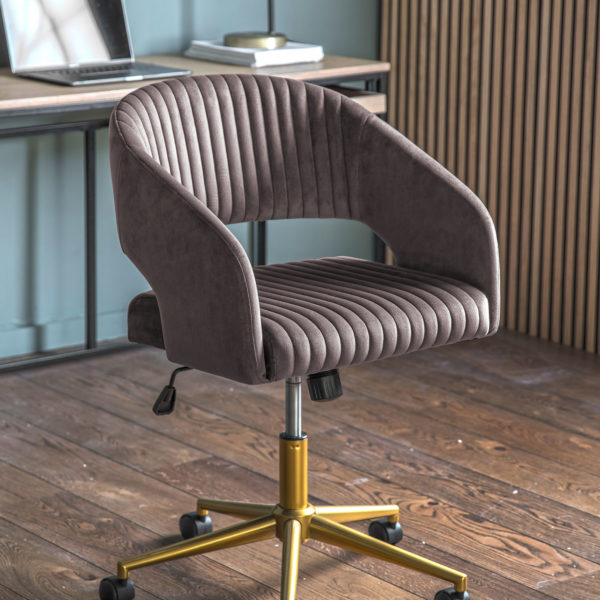 Keane Swivel Chair | Grey Velvet