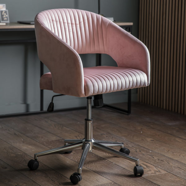 Keane Swivel Chair | Pink Velvet