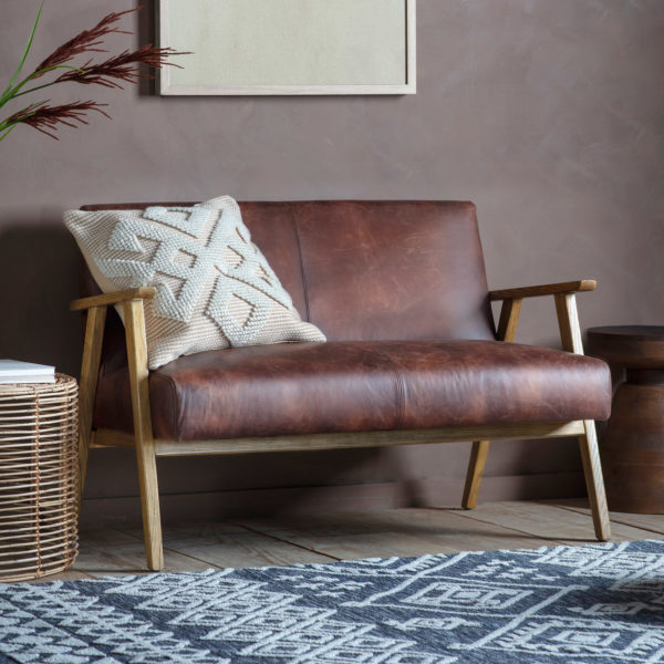 Highland 2 Seater Sofa | Vintage Brown Leather