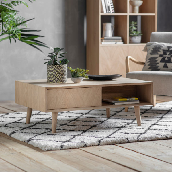 Nuxvar 2 Drawer Coffee Table | Oak