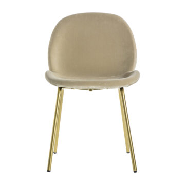 Archie Pair of Dining Chairs | Oatmeal Velvet