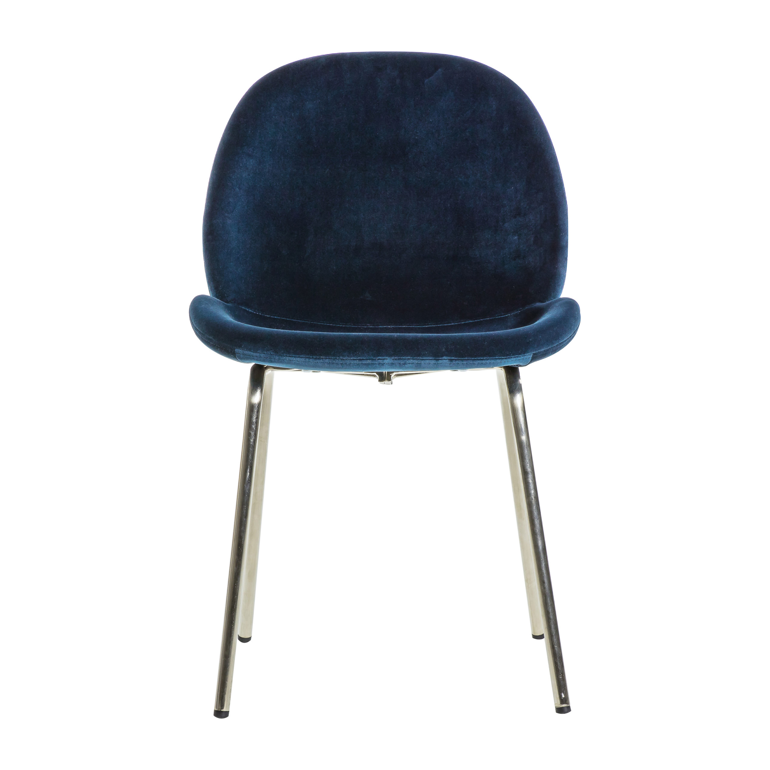 Archie Pair of Dining Chairs Petrol Blue Velvet Oak World