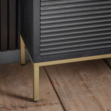 Allendale Black 2 Door Open Display Unit | Gold Legs