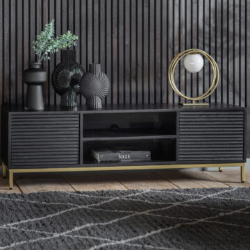 Allendale Media Unit | Black | Gold