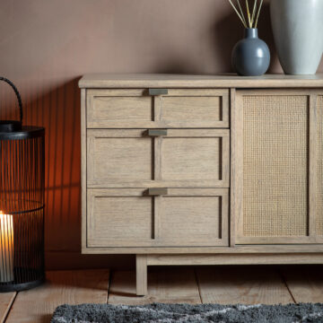 Kansai Oak 3 Drawer 2 Door Sideboard