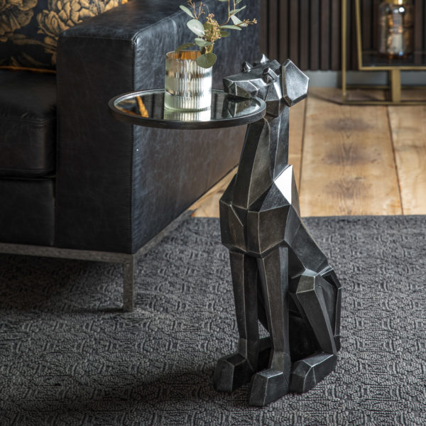 Black Bertie Dog Side Table