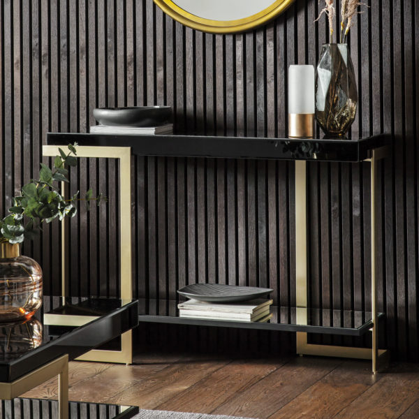 Wolfden Console Table | Black | Gold