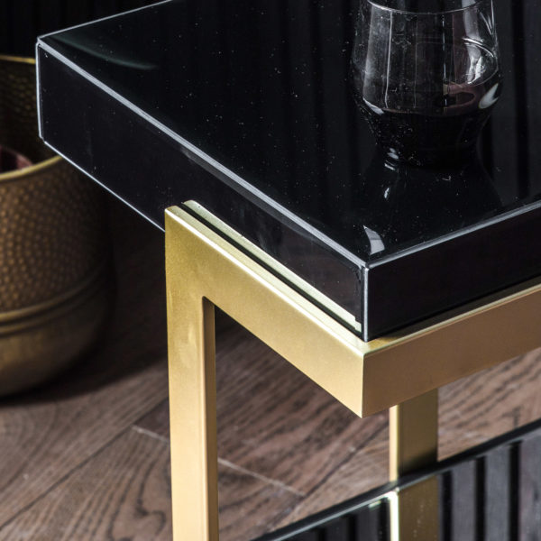 Wolfden Side Table | Black | Gold