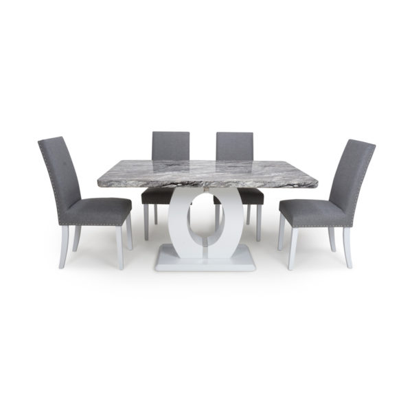 Neptune Medium & 4 Randall Silver Grey Dining Set