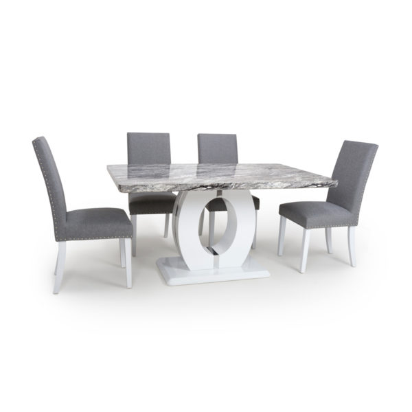 Neptune Medium & 4 Randall Silver Grey Dining Set