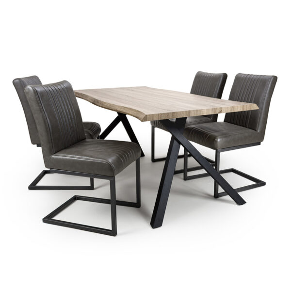 Narvik Medium & 4 Archer Grey Dining Set