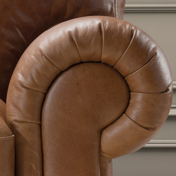 Portofino Italian Leather Armchair | Old Ranch Brown | Clearance