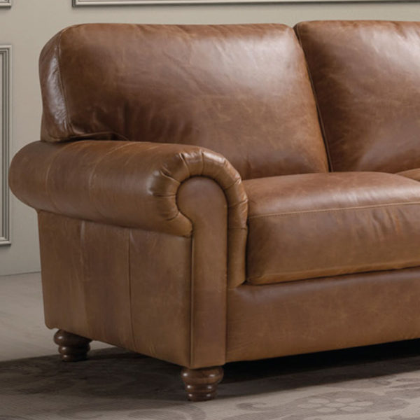 Portofino Extra Large Italian Leather Corner Sofa | Old Ranch Brown