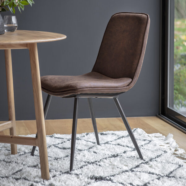 Kirby Pair of Dining Chairs | Brown