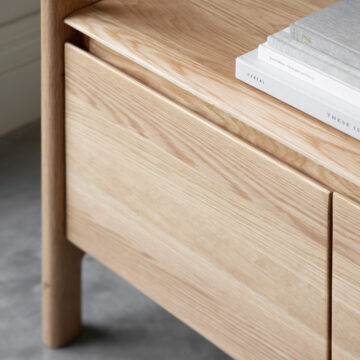 Zeffari Oak 2 Door Open Display Cabinet
