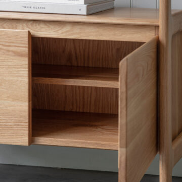 Zeffari Oak 2 Door Open Display Cabinet