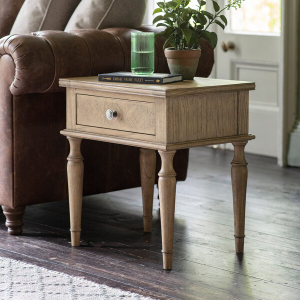 Gaulle Ash 1 Drawer Side Table