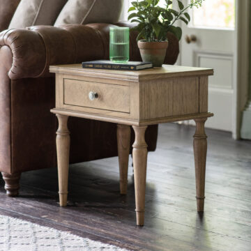 Gaulle Ash 1 Drawer Side Table
