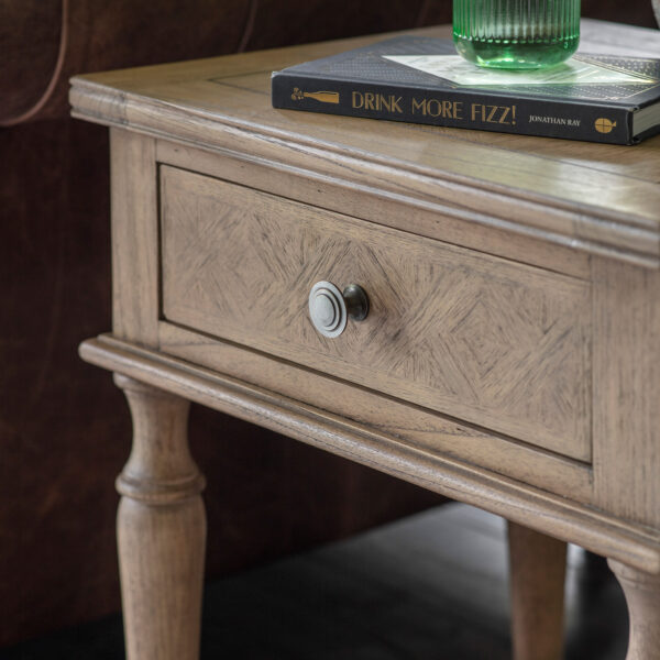 Gaulle Ash 1 Drawer Side Table