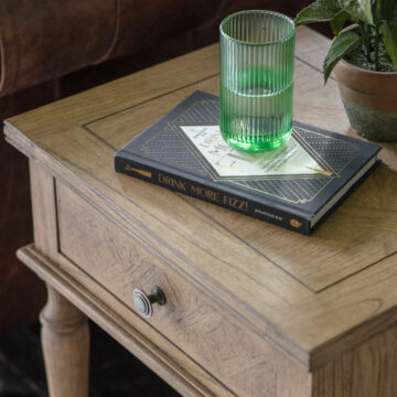 Gaulle Ash 1 Drawer Side Table