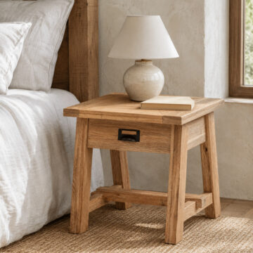 California Oak 1 Drawer Side Table | Bedside Table