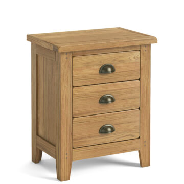 Penrith Oak 3 Drawer Bedside Cabinet