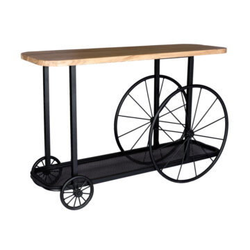 Houghton Industrial Dark Grey Console Table | Wheeled | Assembled