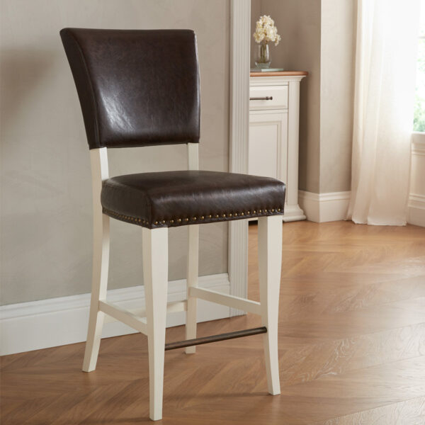 Whitby Ivory Bar Stool | Espresso | Pair