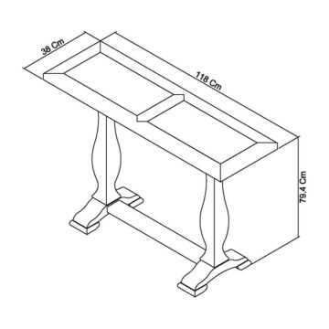 Whitby Ivory Console Table | Oak Top