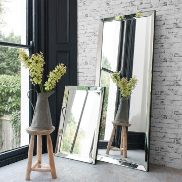 Reflections Silver Leaner Mirror | Assembled