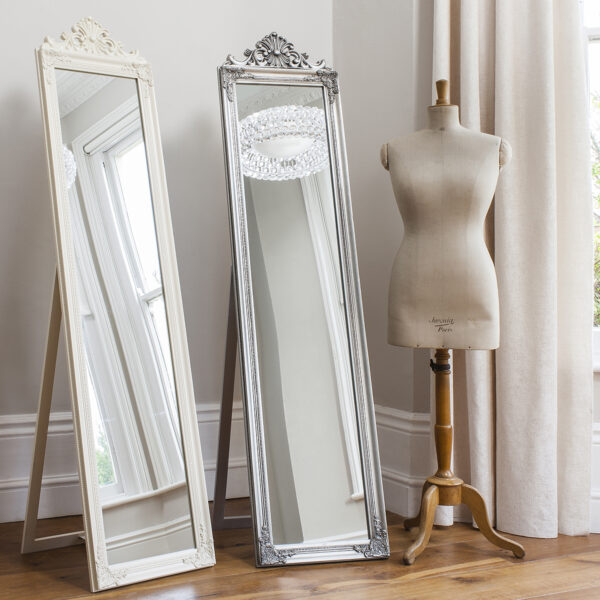 Reflections Wood Cheval Mirror | Silver