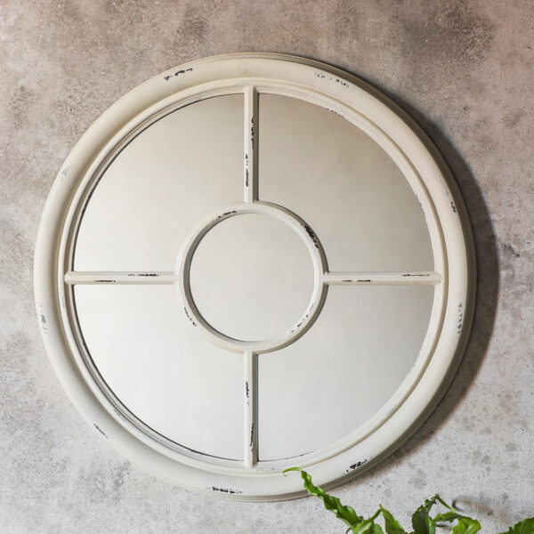 Reflections Round Mirror | White