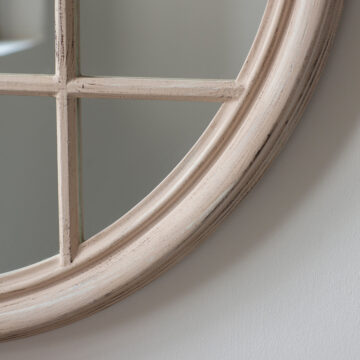 Reflections Taupe Round Mirror | Assembled