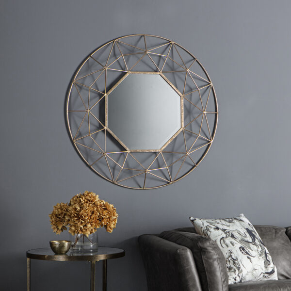 Reflections Round Mirror | Gold