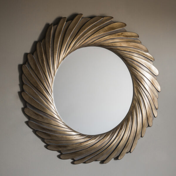 Reflections Round Mirror | Gold Verdigree