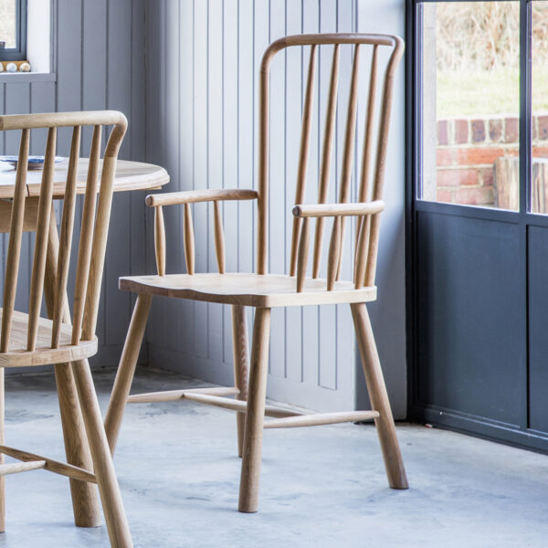 Lythe Carver Dining Chair | Pair | Oak | Clearance