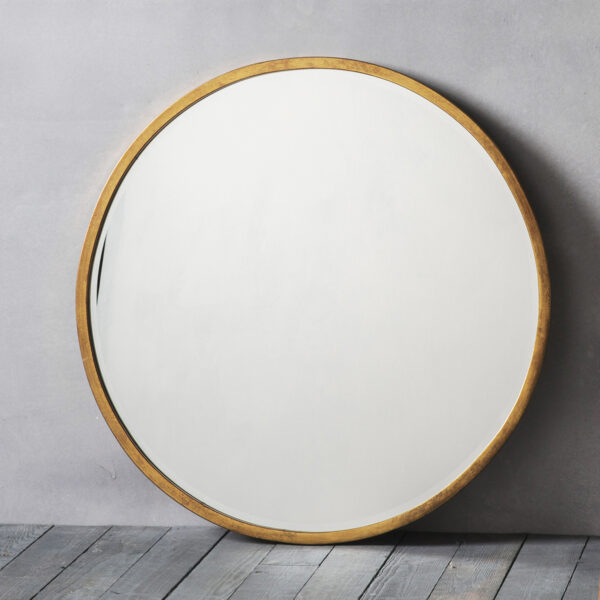Reflections Round Mirror | Antique Gold