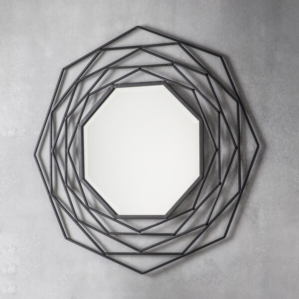 Reflections Round Mirror | Black