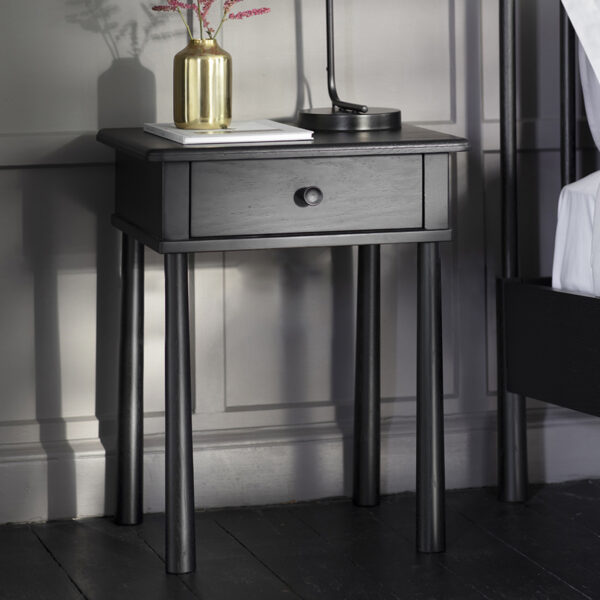 Lythe 1 Drawer Bedside | Black