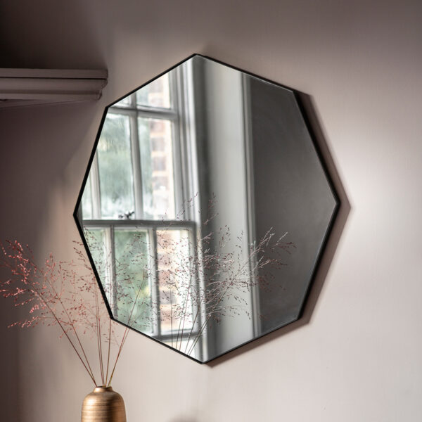 Reflections Octagon Mirror | Black