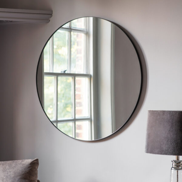 Reflections Round Mirror | Black