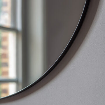 Reflections Black Round Mirror | Assembled