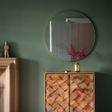 Reflections Champagne Round Mirror | Assembled