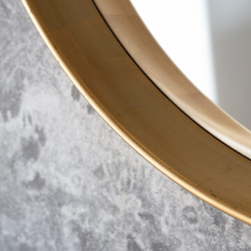 Reflections Gold Round Mirror | Assembled