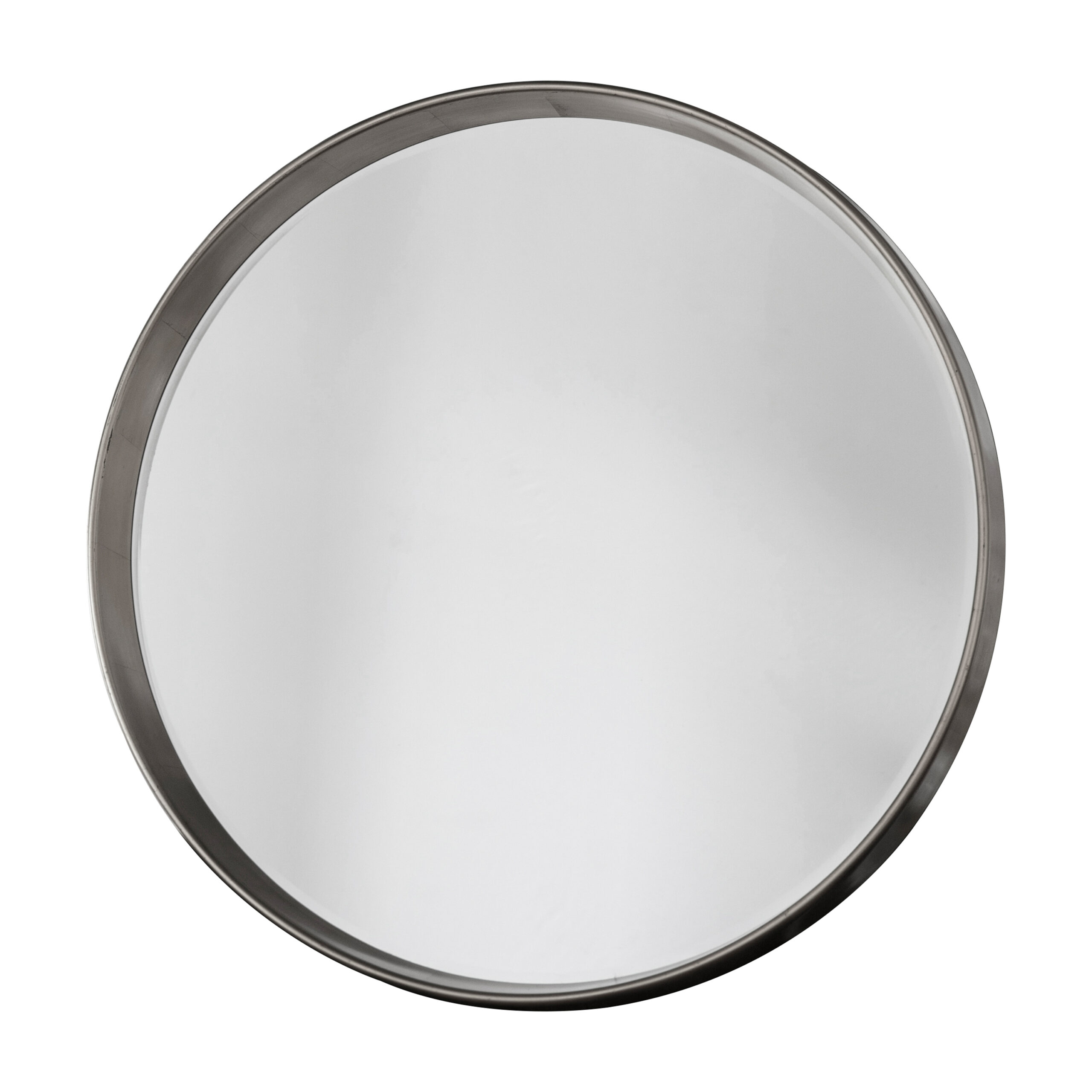 Reflections Round Mirror Silver Oak World