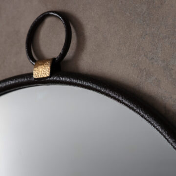 Reflections Black Round Mirror | Assembled