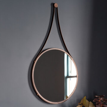 Reflections Round Mirror | Brown