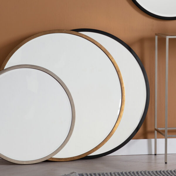 Reflections Round Mirror | Black