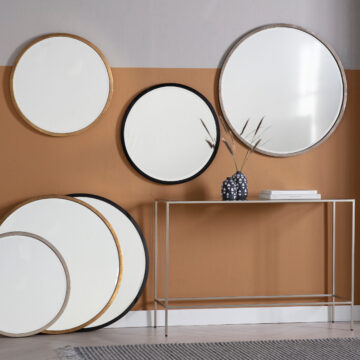 Reflections Black Round Mirror | Assembled